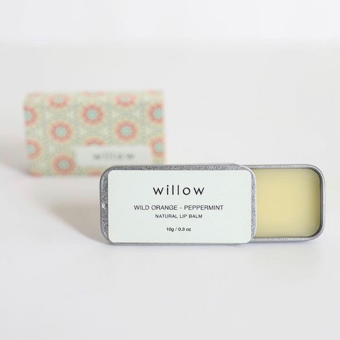 Orange and Peppermint Natural Lip Balm, Vegan lip salve infused with essential oils, sliding tin