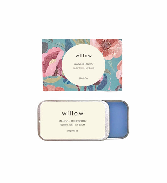 Glow Face and Lip Balm with Blueberry, Mango and Blue Tansy