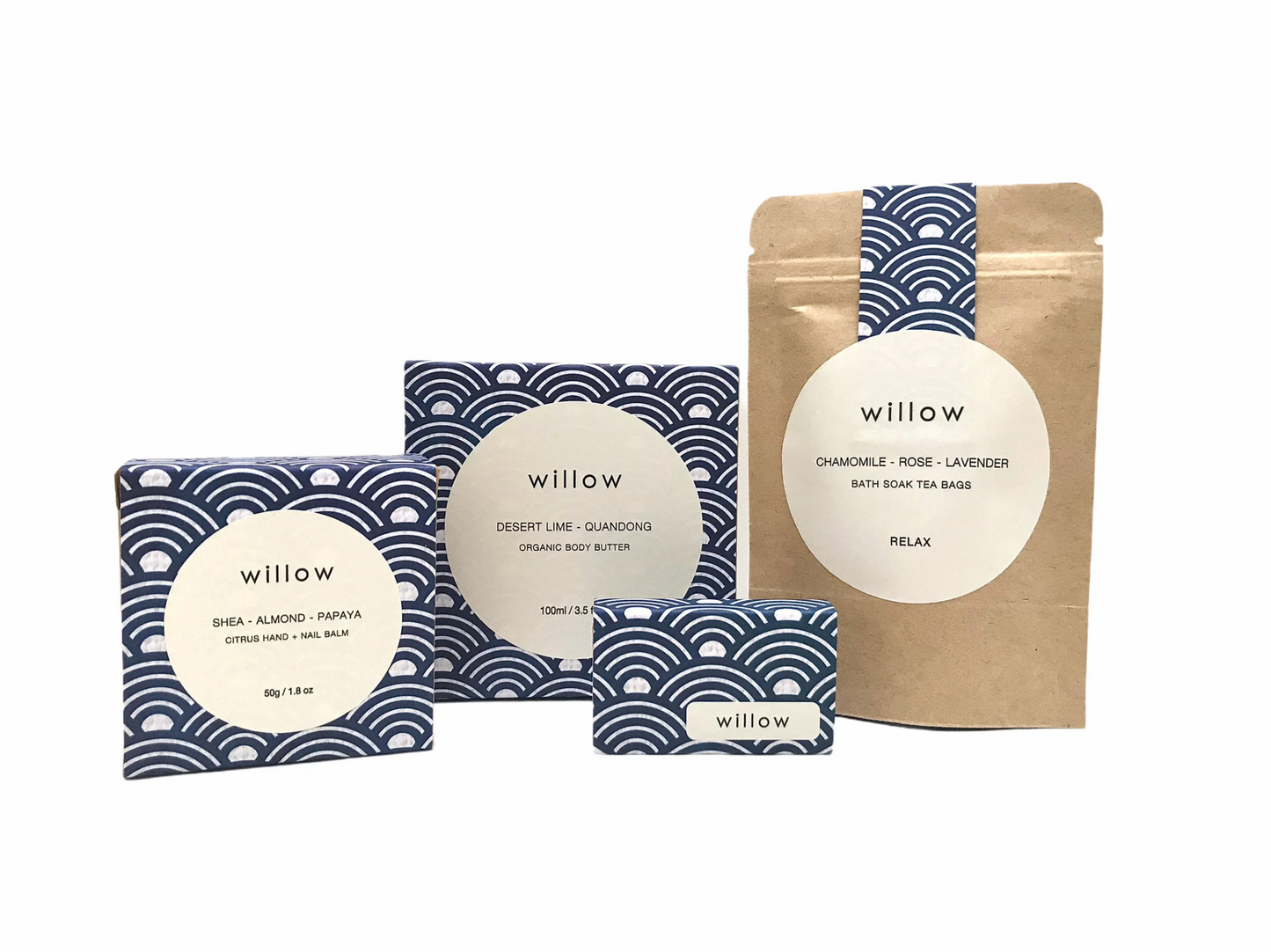 Natural Skincare Gift Set, Organic Body Butter, Lip Balm, Bath Tea, Hand Balm
